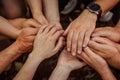 Family holding hands adult children hold on parents Royalty Free Stock Photo