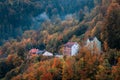 Triberg cityscape durung autumn in the Black Forest, Germany. Royalty Free Stock Photo