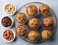 Step-by-Step Guide to Baking Chocolate Chip Cookies and Nut Muffins Royalty Free Stock Photo