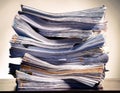 Pile of documents on the table, business and finance concept.. Royalty Free Stock Photo