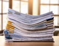 Pile of documents on the table, business and finance concept.. Royalty Free Stock Photo