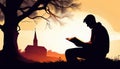 Bible studies under a tree Royalty Free Stock Photo