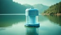 Innovative Portable Water Purification Device Highlighting Design and Functionality Royalty Free Stock Photo