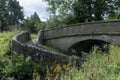 A 19th century spiral bridge spanning the Macclesfield Canal at Bollington, Cheshire Royalty Free Stock Photo