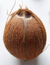 Coconuts on a white background. Top view, flat lay Royalty Free Stock Photo