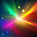 A prism burst of rainbow colored light beams on a black background Royalty Free Stock Photo