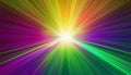 A prism burst of rainbow colored light beams on a black background Royalty Free Stock Photo