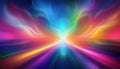A prism burst of rainbow colored light beams on a black background Royalty Free Stock Photo