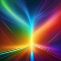 A prism burst of rainbow colored light beams on a black background Royalty Free Stock Photo