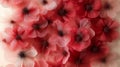 Red flowers made of tulle fabric. Royalty Free Stock Photo