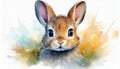 rabbit drawing, a baby rabbit, rabbit\'s fur, whiskers, large expressive eyes Royalty Free Stock Photo