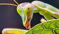Generated image pray mantis high detailed close up Royalty Free Stock Photo