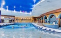 Swimming pool with warm water and generated waves in Golebiewski hotel Royalty Free Stock Photo