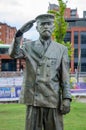 Live sculpture. Street performer entertaining crowds as the captain of the Titanic Royalty Free Stock Photo