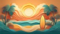 Tropical beach sunset. Tropical exotic beach sunset background Royalty Free Stock Photo