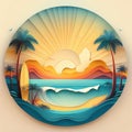 Tropical beach sunset. Tropical exotic beach sunset background Royalty Free Stock Photo