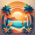 Tropical beach sunset. Tropical exotic beach sunset background Royalty Free Stock Photo
