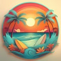 Tropical beach sunset. Tropical exotic beach sunset background Royalty Free Stock Photo