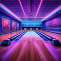 Bowling in a Neon Wonderland: The Ultraviolet Experience Royalty Free Stock Photo