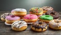Donuts collection isolated on white background. Royalty Free Stock Photo