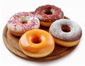 Donuts collection isolated on white background. Royalty Free Stock Photo