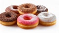 Donuts collection isolated on white background. Royalty Free Stock Photo