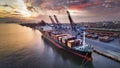Busy Maritime Cargo Port Royalty Free Stock Photo