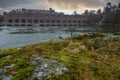 Historic red brick hydroelectric power station on the river in TrollhÃ¤ttan, Sweden, Scandinavia Royalty Free Stock Photo