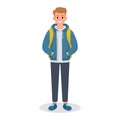 a man in a blue jacket and blue jeans illustration Generated Image Royalty Free Stock Photo