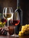 Wine Glass. Glass of wine: red, white and ros Royalty Free Stock Photo