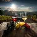 Wine Glass. Glass of wine: red, white and ros Royalty Free Stock Photo