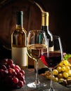 Wine Glass. Glass of wine: red, white and ros Royalty Free Stock Photo