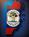 Belize Map with Flag