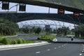 The Dukhan Highway in Qatar. Qatar Roads and Traffic Royalty Free Stock Photo