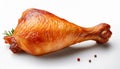 Fried Chicken Leg Drumstick on White Background Royalty Free Stock Photo