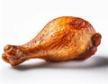 Fried Chicken Leg Drumstick on White Background Royalty Free Stock Photo
