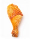 Fried Chicken Leg Drumstick on White Background Royalty Free Stock Photo