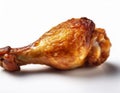 Fried Chicken Leg Drumstick on White Background Royalty Free Stock Photo