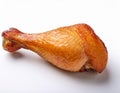 Fried Chicken Leg Drumstick on White Background Royalty Free Stock Photo