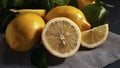 Generated image Citrus Freshness: Sicilian Lemons on the Table Royalty Free Stock Photo