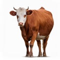 Isolated Cow on White Royalty Free Stock Photo