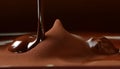 Chocolate liguid. Chocolate Flowing Background.Close-up image Royalty Free Stock Photo