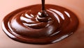 Chocolate liguid. Chocolate Flowing Background.Close-up image Royalty Free Stock Photo