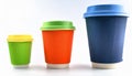 Coffee cup sizes isolated on white background. Royalty Free Stock Photo