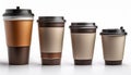Coffee cup sizes isolated on white background Royalty Free Stock Photo