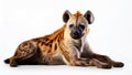 Lying hyena isolated on white background. Royalty Free Stock Photo