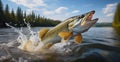 muskie jumping Royalty Free Stock Photo