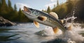 muskie jumping Royalty Free Stock Photo
