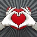 Gesture Heart Symbol with Hands Royalty Free Stock Photo