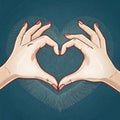 Gesture Heart Symbol with Hands Royalty Free Stock Photo